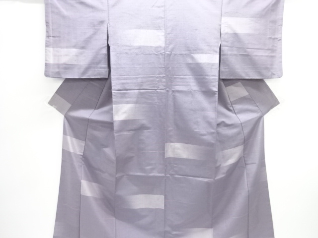 アンティーク　変わり横段模様織出し手織り紬着物